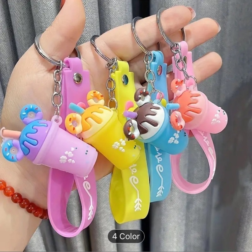 Cute Mickey Ear Shaped Ice Cream Key Chain 4 colors